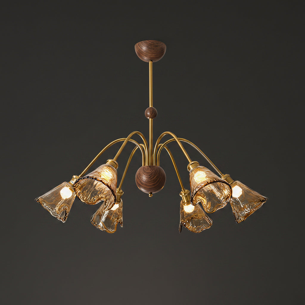 Beyona Amber Glass Chandelier 1
