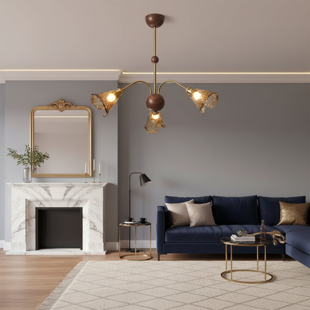 Beyona Amber Glass Chandelier 2