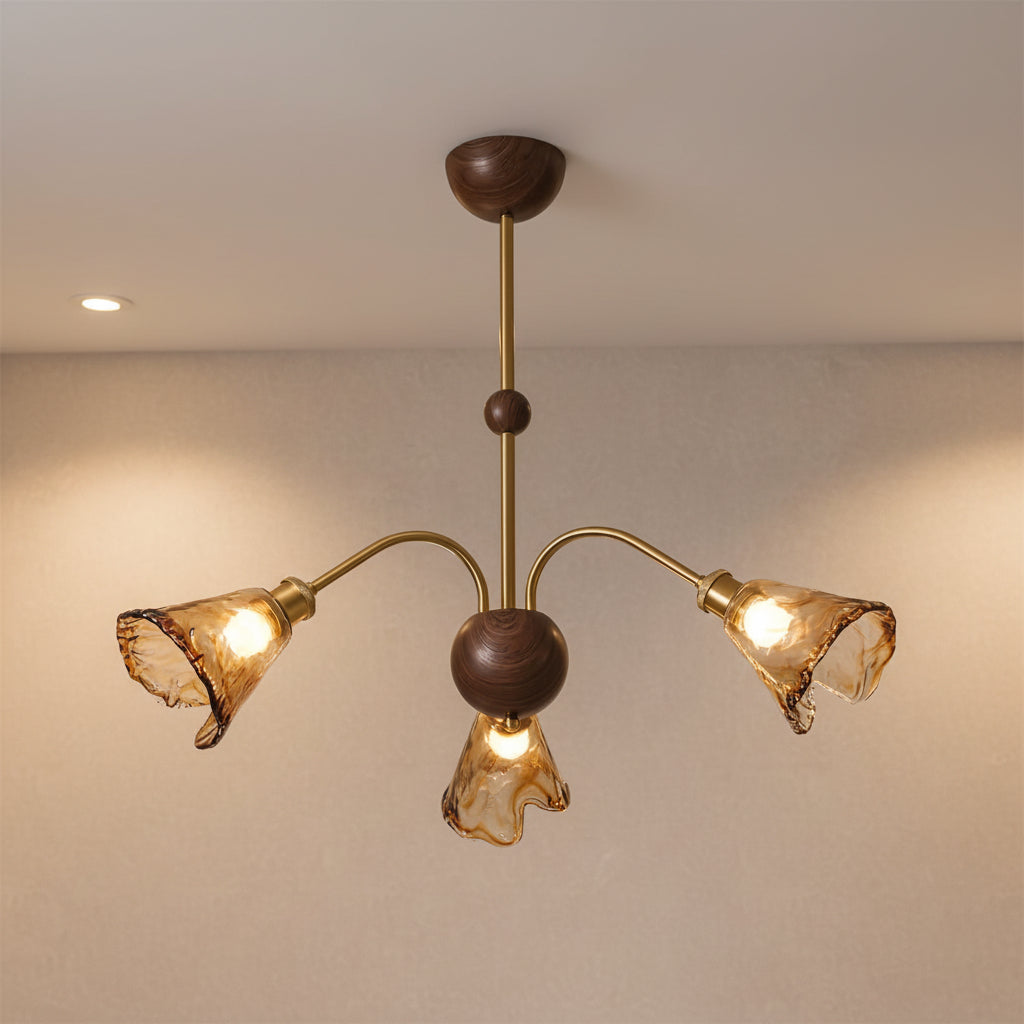 Beyona Amber Glass Chandelier 3