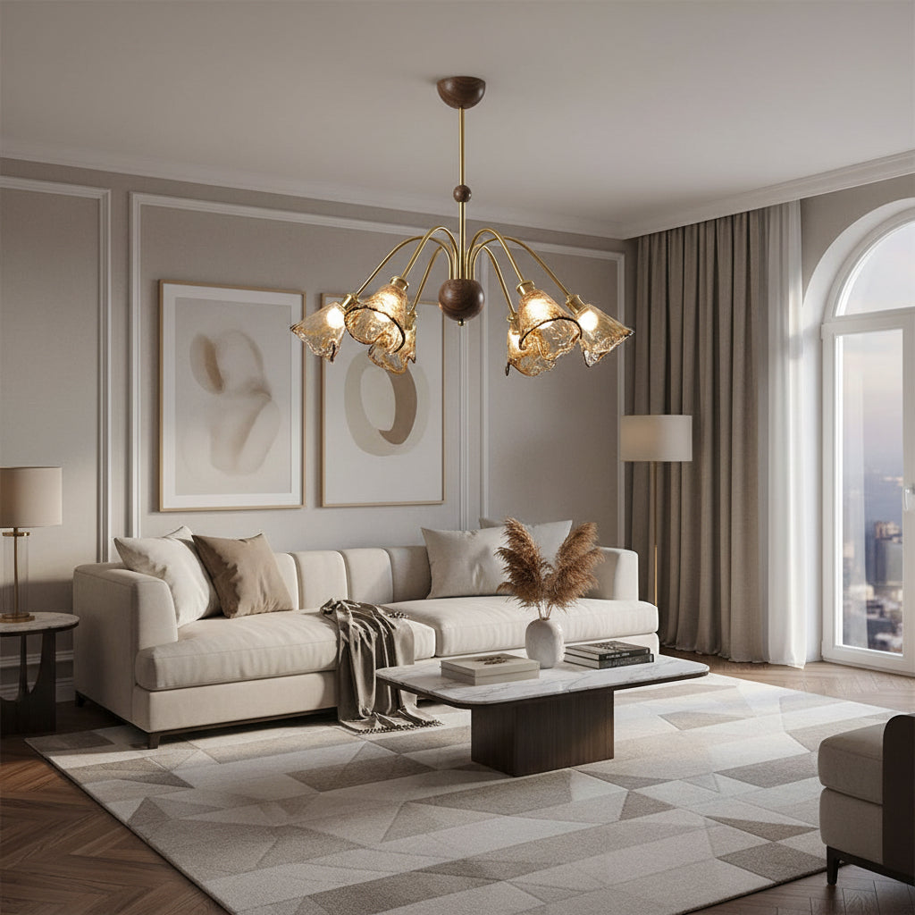 Beyona Amber Glass Chandelier 9