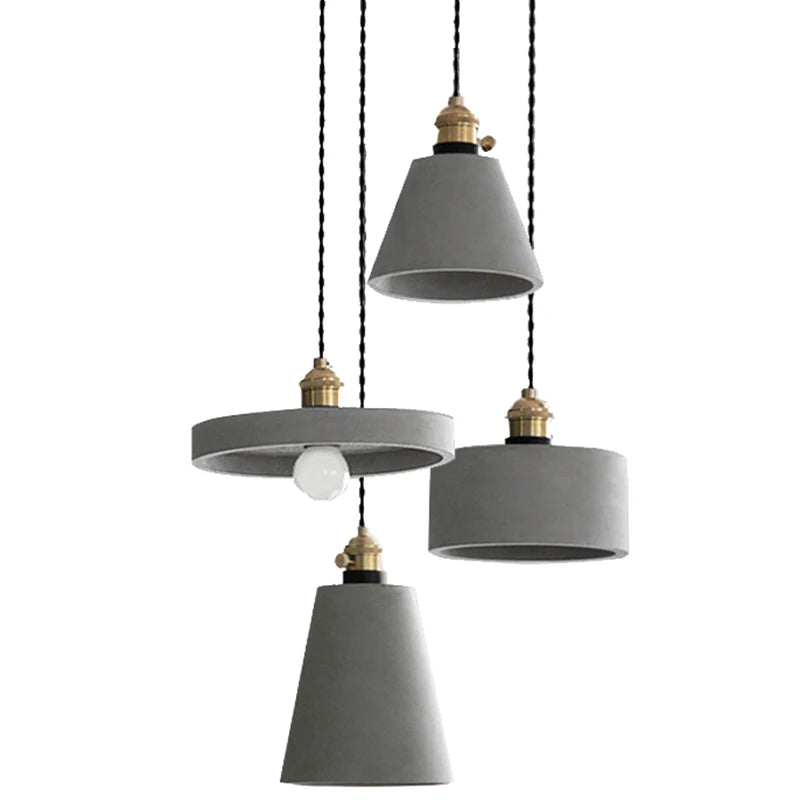 Nordic Cement LED Pendant Lights Fixtures American Creative Vintage Lamp Dinning Room Suspenion Luminaire Lighting Loft 0