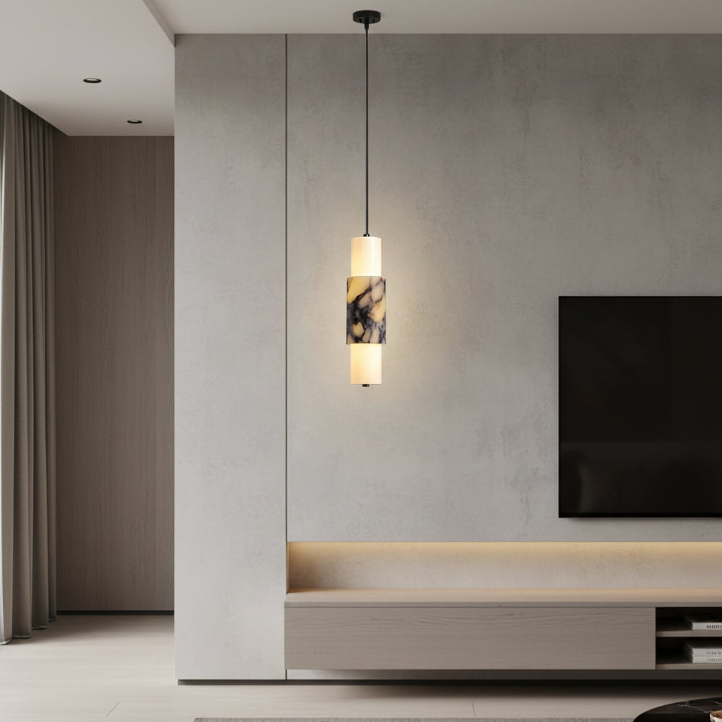 Premium Natural Marble Pendant Light Luxury Italian Style Hanging Lamp for Home Bedroom Living Room Decoration LED Chandelier 3