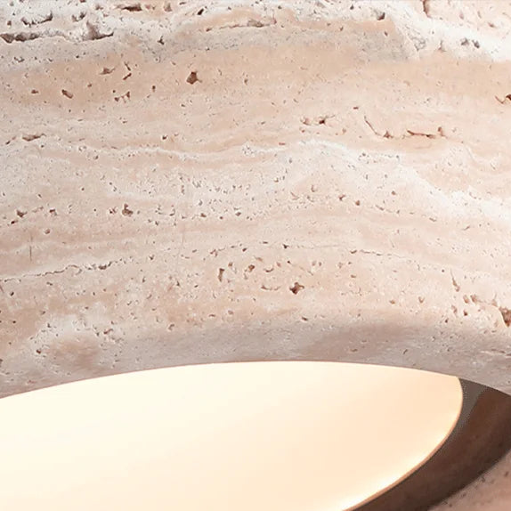 Retro Natural Stone Art Pendant Light Yellow Travertine LED Chandelier Bedroom Bedside Decoration Home Lighting Fixtures 5