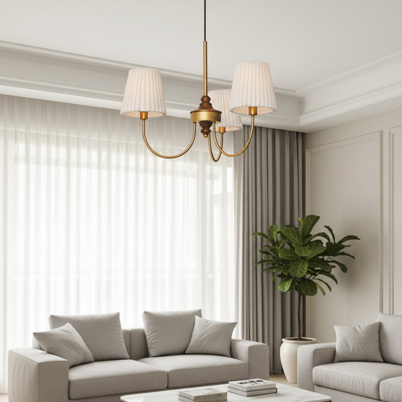 Silva Modern Retro Fabric Chandelier, White/Green 8
