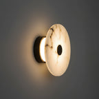 Spanish Marble Wall Lamp Minimalist Round Natural Stone Bedside Wall Light for Foyer Bedroom Home Decor 0