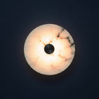 Spanish Marble Wall Lamp Minimalist Round Natural Stone Bedside Wall Light for Foyer Bedroom Home Decor 4