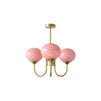 Valentina Retro Art Deco Globe Chandelier, White/Pink/Beige 12