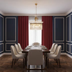 Tiered gold crystal chandelier pendant with faceted prism drum shade