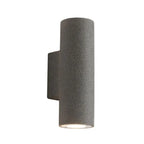 Concrete wall light with cylindrical shade and wall bracket, dark speckled finish