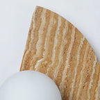 Erva Semicircle Travertine Wall Light | Japandi Half Moon Style Sconce
