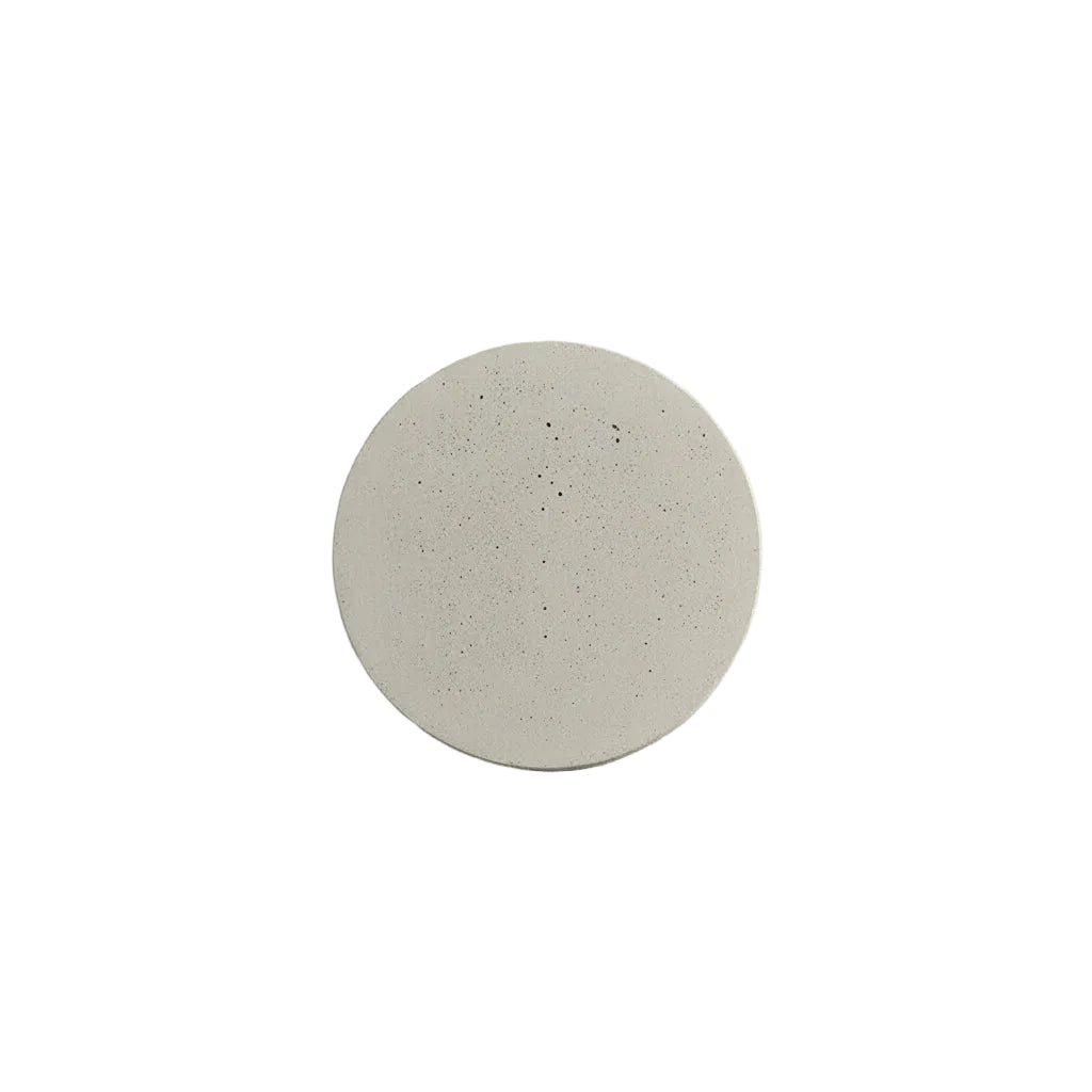 Round concrete wall light, speckled light-gray disc