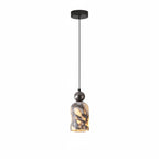 Luxury Black Metal Natural Marble Pendant Light Fixture E27 Mini Hanging Lamp for Bedroom Bedside Dining Room Decor 6