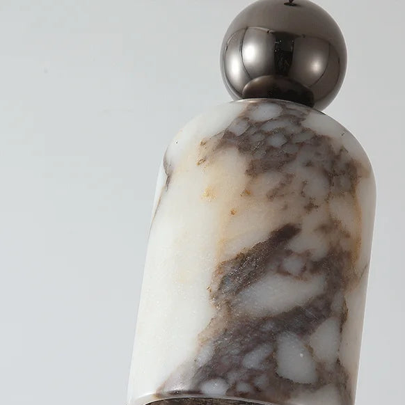 Luxury Black Metal Natural Marble Pendant Light Fixture E27 Mini Hanging Lamp for Bedroom Bedside Dining Room Decor 5
