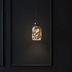 Luxury Black Metal Natural Marble Pendant Light Fixture E27 Mini Hanging Lamp for Bedroom Bedside Dining Room Decor 1