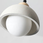Speckled gray pendant light shade with white inner diffuser