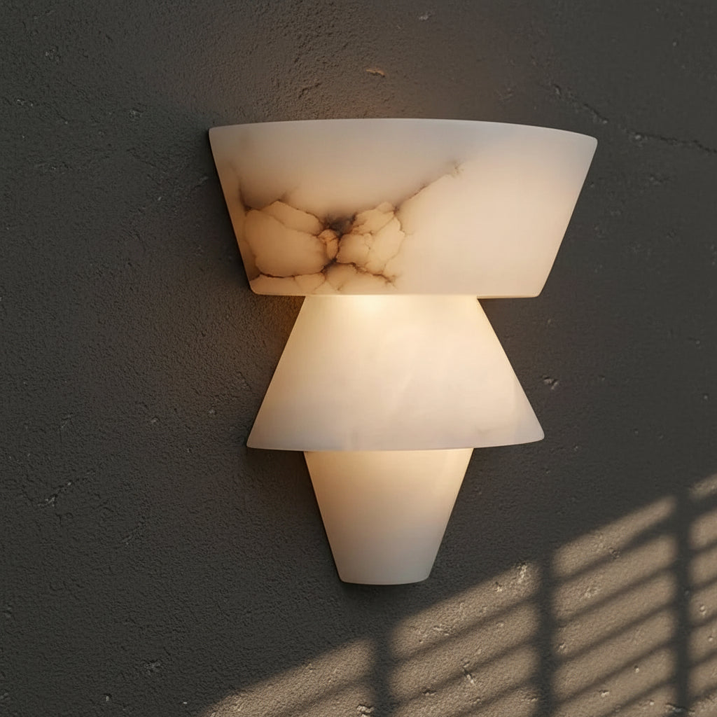 Natural Alabaster Wall Sconces Marble Wall Lamp Bathroom Vanity Light Fixtures  White Stone Wall Mount Lamp for Bedroom 0