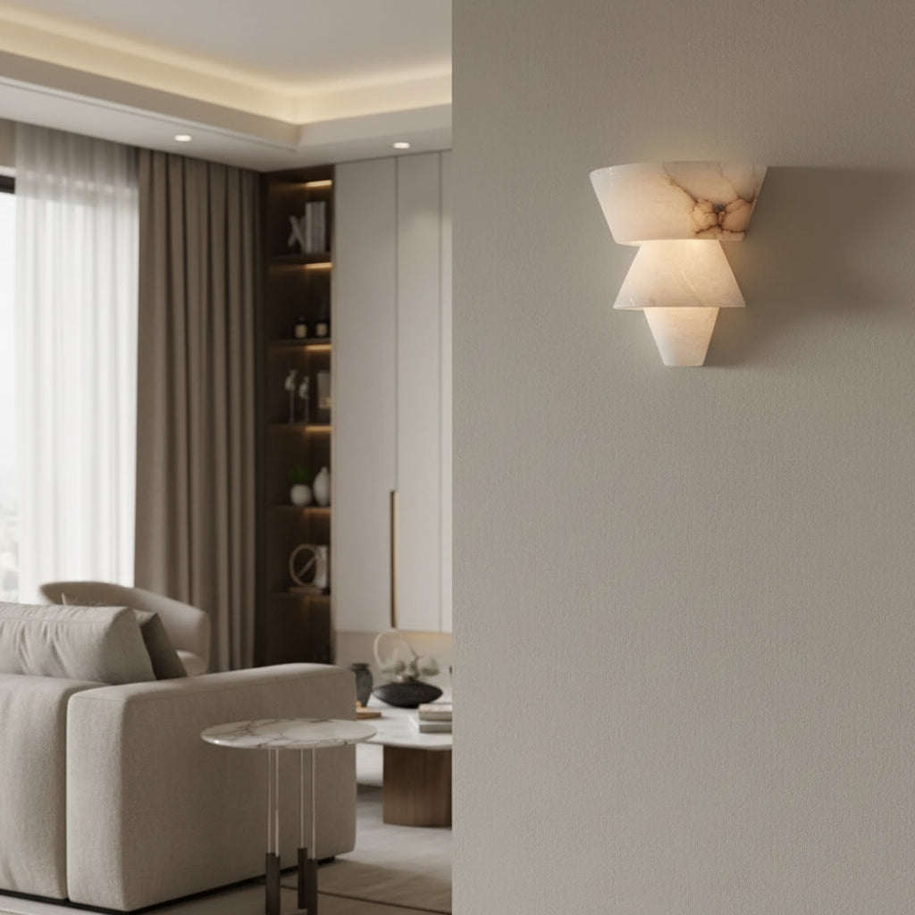 Natural Alabaster Wall Sconces Marble Wall Lamp Bathroom Vanity Light Fixtures  White Stone Wall Mount Lamp for Bedroom 3