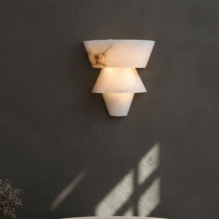 Natural Alabaster Wall Sconces Marble Wall Lamp Bathroom Vanity Light Fixtures  White Stone Wall Mount Lamp for Bedroom 2
