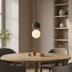 Soli Stacked Globe Pendant Light Black Celuxius