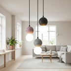 Soli Stacked Globe Pendant Light Black Celuxius