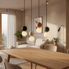 Soli Stacked Globe Pendant Light Black Celuxius