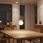 Soli Stacked Globe Pendant Light Black Celuxius