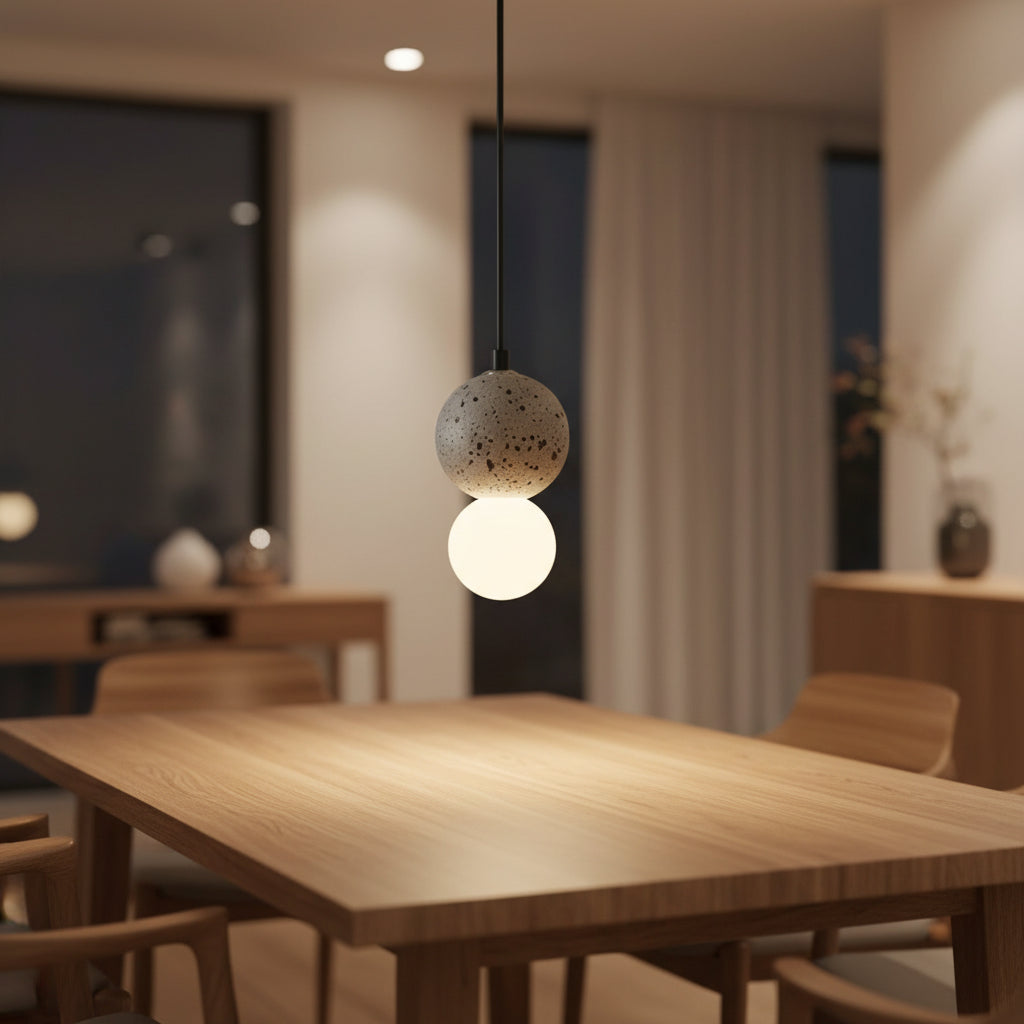 Soli Stacked Globe Pendant Light Black Celuxius