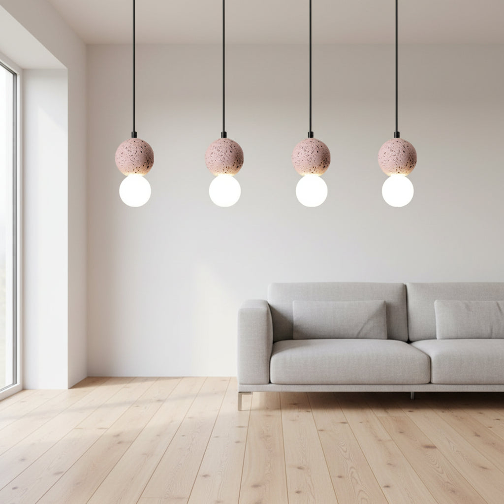 Soli Stacked Globe Pendant Light Black Celuxius