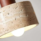 Tavix Travertine Drum Pendant Light | Minimalist Cylindrical Hanging Fixture
