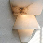 Tyver Stacked Alabaster Wall Light | Minimalist Geometric Tiered Stone Sconce
