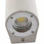 D-shaped wall light, speckled light-gray housing with circular LED spotlight