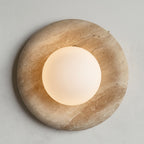 Vintage Round Natural Stone Home Decor Sconce LED Room Wall Light For Bedroom Villa Living Room Lighting Fixtures 5