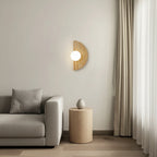 Vintage Semicircle Shape Natural Stone Art Decor Wall Lamp Interior Led Sconce Glass Ball Lampshade Wall Light Home Decoration 4