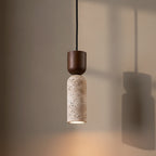 Wabi Sabi LED Pendant Lights Bar Coffee Living Room Wood Ball Yellow Cave Stone Nordic Modern Hanging Lamp Lamparas Colgantes 0