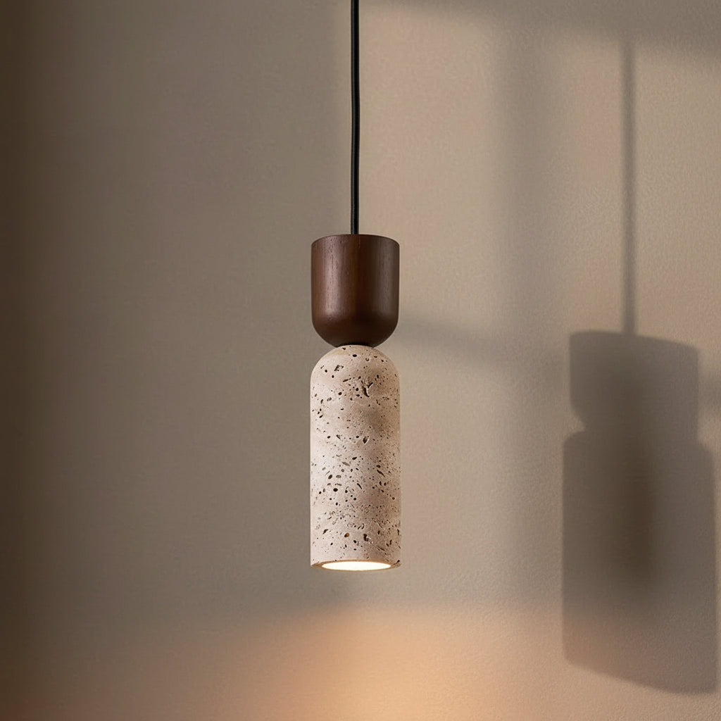 Wabi Sabi LED Pendant Lights Bar Coffee Living Room Wood Ball Yellow Cave Stone Nordic Modern Hanging Lamp Lamparas Colgantes 0