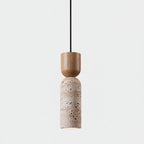 Wabi Sabi LED Pendant Lights Bar Coffee Living Room Wood Ball Yellow Cave Stone Nordic Modern Hanging Lamp Lamparas Colgantes 5