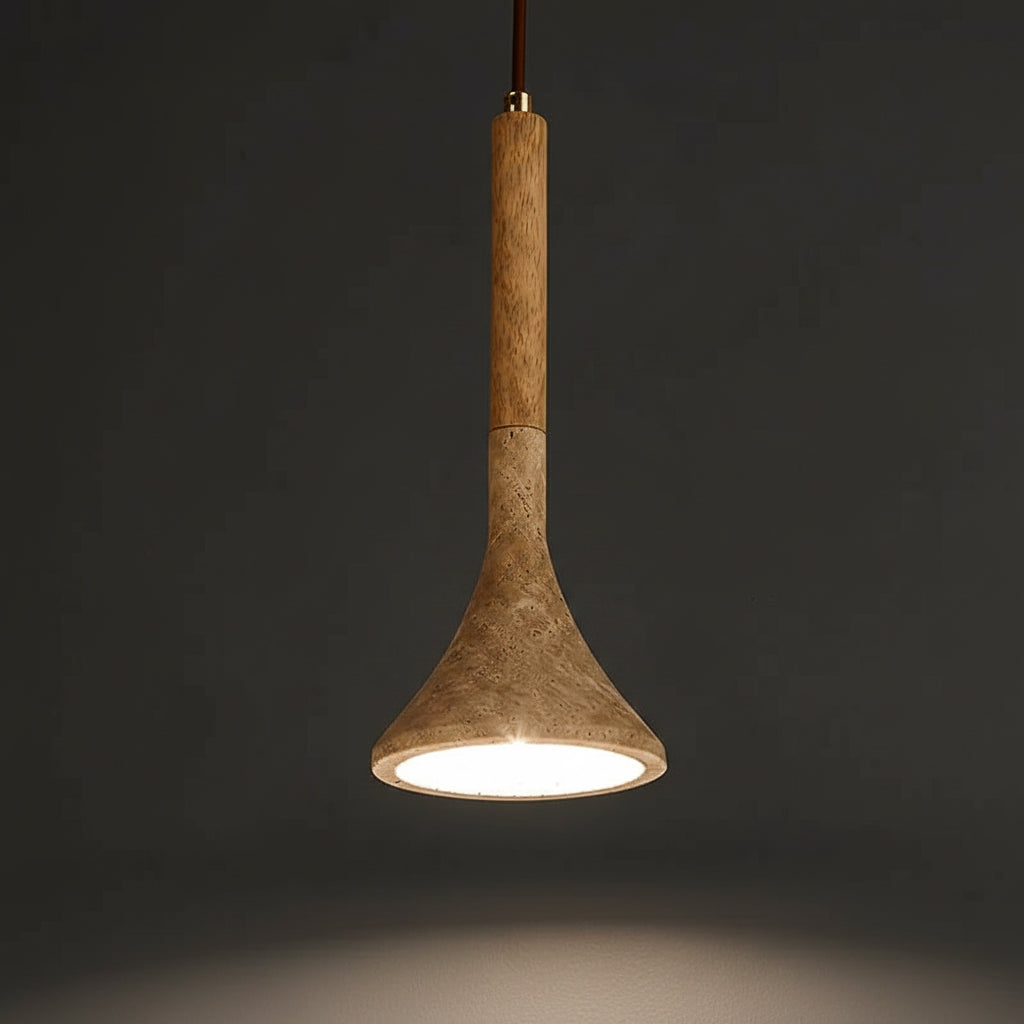 Yellow Travertine Wabi‑Sabi Pendant Light Japanese Nordic LED Droplight for Dining Room Bedroom Kitchen Island Restaurant 2