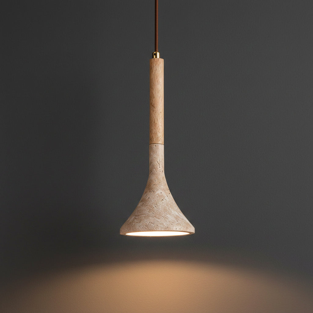 Yellow Travertine Wabi‑Sabi Pendant Light Japanese Nordic LED Droplight for Dining Room Bedroom Kitchen Island Restaurant 0